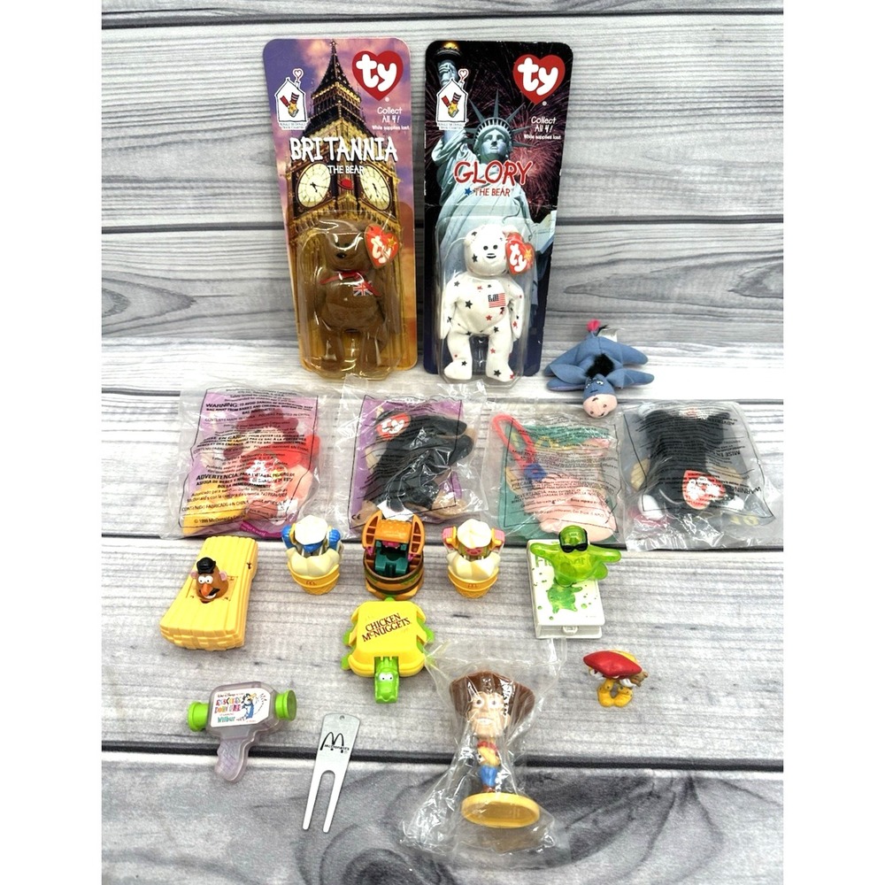 LOT OF VINTAGE 80'S / 90'S MCDONALD'S HAPPY MEAL TOYS CHANGEABLES BEANIE‎ BABIES